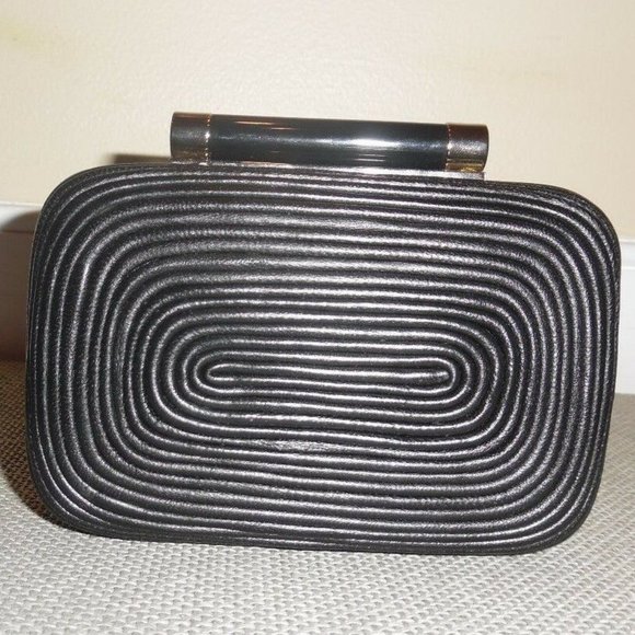 Diane von Furstenberg Tonda Passamentry Leather Chain Crossbody Cocktail Clutch - Picture 2 of 9